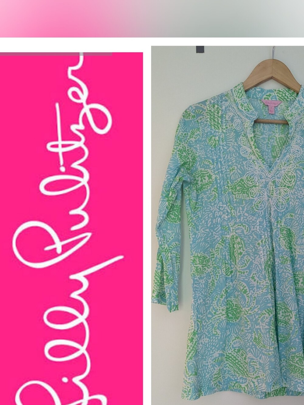 LILLY PULIZER Sarasota Embroidered Tunic Size Small